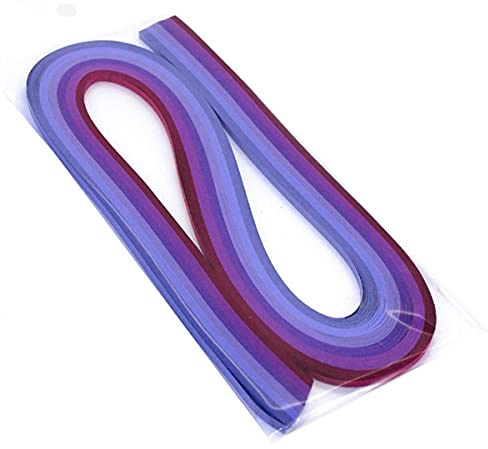 ODETOJOY Flerfärgat papper quilling remsor-set – 6 tonade färger – 53 cm längd – 10 mm bredd (0,39 tum) – gör-det-själv quilling remsor sortiment hantverk (lila)