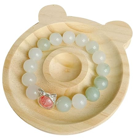 URTERYSER Vassoio in legno naturale per perline, strumenti di misurazione per gioielli, regalo artigianale, supporto per bracciali, espositore per tavolo, vassoio per perline, Default, Legno, come