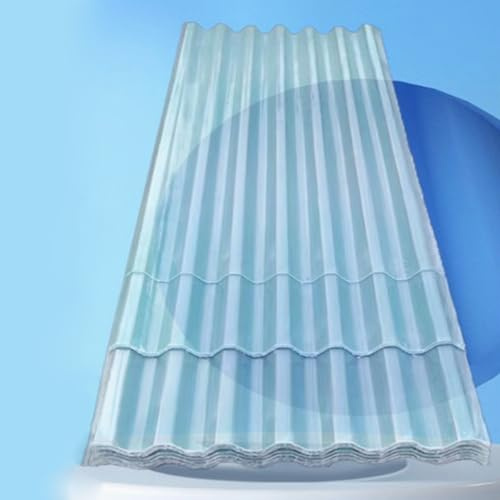 Placa de Policarbonato Corrugado,Paneles para Tejado de 1,5mm,Láminasde Repuesto,Captadores de Luz,Chapa Tejado Transparente a Prueba de Lluvia,para Invernaderos Cochera (0.9x1.7m/35x67in,13 Pcs)
