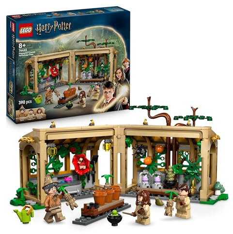 LEGO Harry Potter Castillo de Hogwarts: Clase de Herbología - Minifiguras de Neville Longbottom, Hermione Granger y Prof. Sprout - 3 Mandrágoras de Juguete - Regalo para Niñas y Niños de 8+ Años 76445