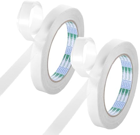 2 Bände Doppelseitiges Klebeband Extra Stark durchsichtiges Klebeband für Kleidung Teppichklebeband Abnehmbar Spurlos Double Sided Tape Ideal für Teppich, Foto, Wand, Küche, Zuhause Schule 1,5cm x 13m