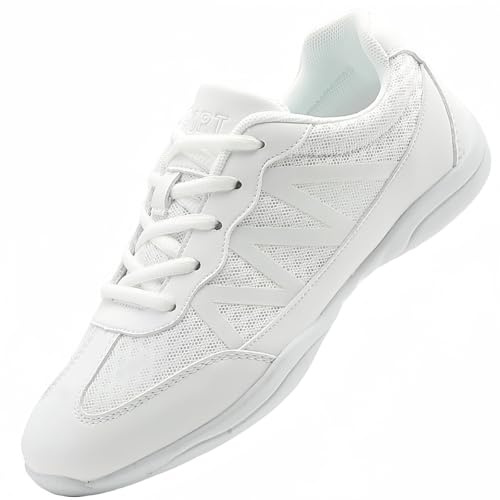 PQWXVYU Zapatillas Cheerleader Porrista para Niña y Mujer Blancas Negro | Zapatillas de Animadora Calzado Deportivo para Danza Aeróbic Yoga y Entrenamientos
