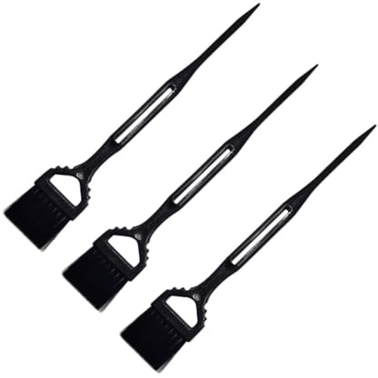 KICHOUSE Set 3 Pezzi Spazzola per Tintura Chioma in Pp Nero, Applicatore Olio e Colore per Chioma, per Uso Domestico e Salone Professionale Colore Casuale