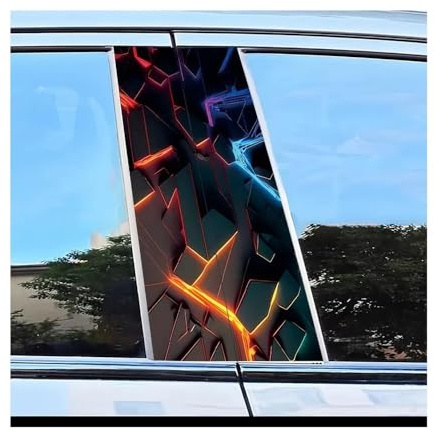 Bildelar Bilpelare Dekaler Vattentät Neon Geometri Stickers