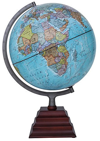 Waypoint Geographic Pacific II Globe lumineux de bureau – Grand globe lumineux décoratif, globe à jour, 30,5 cm de diamètre, bleu – Illuminé