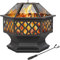 Yaheetech Fire Pit Heavy Duty Fire Bowl Large Fire Pit with Mesh Poker for Outside Patio Heater/Camping Bonfire/Garden/Backyard/Poolside, Hexagon Shaped, Black