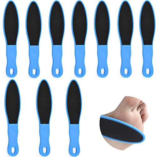 WVRLY 10Pcs Double Sided Pedicure Foot File Hard Skin Remover Reusable Foot Scrubber Foot Repair Tool for Peel Wet Dry Cracked Feet Heel