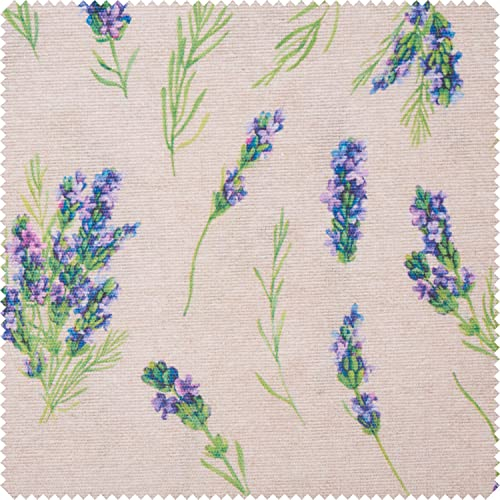 Motiv-Stoff Leinenoptik Lavendel, 140 cm breit, Meterware