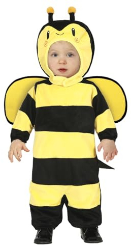 FIESTAS GUIRCA | Costume di Ape Bambini (2-3 anni) - Tuta, Cappuccio e Ali - Costumi di Insetti per Halloween, Carnevale e Feste in Maschera - Ideale per Bambini Unisex - Nero e Giallo