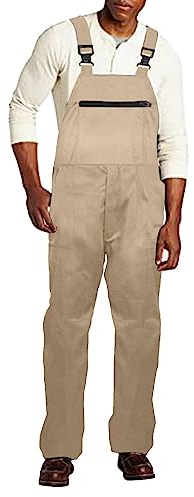 liaddkv Hängselbyxor herr blå arbetsbyxor herr hängselbyxor overall blå man herr lös passform skärskyddsbyxor haklapp jeans herroveraller trädgårdsmästare kostym arbetsbyxor män arbetsbyxor, kaki, L