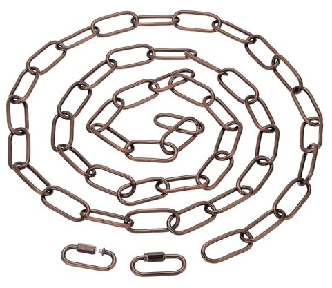 PATIKIL 1pcs 1.82m Cadena de Eslabón, Cadena de Hierro de Colgante de Iluminación con 2 Conectores de Bloqueo de Tornillo para Canastilla de Plantas Lámparas Colgantes Bronce Rojo