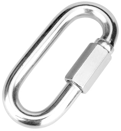 Vmuter 1Pcs 4.16 Inch 304(18-8) Heavy Duty Stainless Steel Screw Chain Quick Links, 2500 LBS Capacity Carabiner, Large Opening Connector for Big Chain Connecting, Hammock Hanging, Hiking