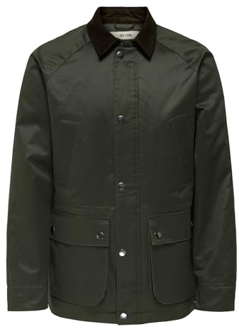 ONLY & SONS Waxed Jacket Onsbob-Giacca Cerata Otw, Rosin, M Uomo