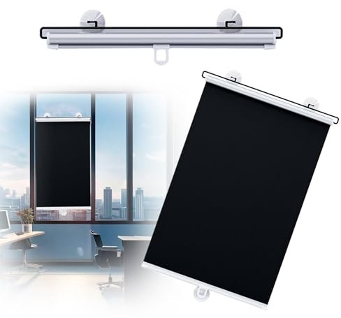 99% Blackout Roller Shades No Drill Waterproof Shower Window Blinds W40 45 50 58 68cm Portable Window Curtain For Bathroom Kitchen Office With Suction Cups(W58*H125cm)