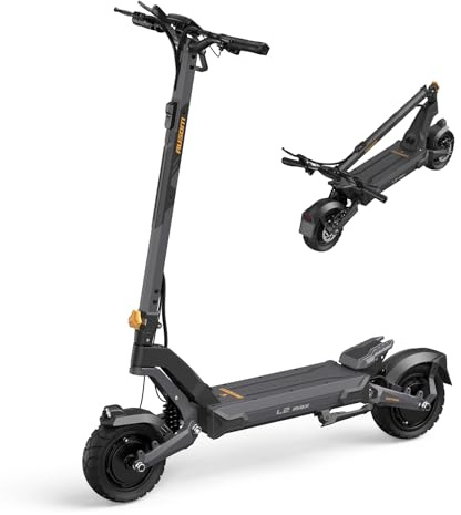 Ausom L2 Max Moteur Arrière Trottinette électrique, Scooter Électrique Tout-Terrain pour Adultes, 90km Autonomie, Moteur 1000W Puissant, Suspension Double, 130kg Capacité, Pneus 10 Anti-Crevaison