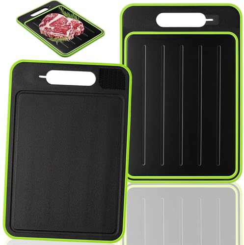 4-in-1 Defrosting Board Set - Aluminum Miracle Melt-Defrosting Board with Grater & Sharpener - Fast Thawing Defrosting Tray, Cutting Boards for Meat & Fish
