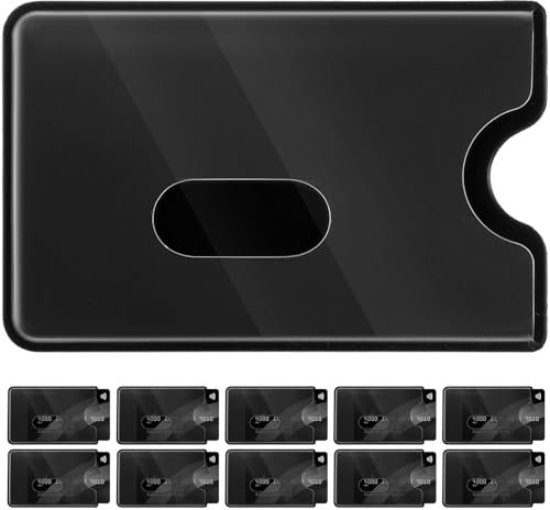 TIESOME 10 Stück RFID Blockierende Hüllen, Transparentes Kreditkartenschutz Set Mit Daumenschlitz Ec Karten Schutzhülle RFID Blocker Kartenhülle RFID Blocker Kartenhalter Schlankes Für Geldbörse