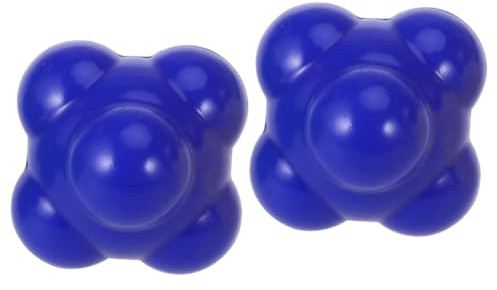 Toyvian Lot De 2 Balles D'Entraînement Hexagonales pour Hockey Réaction Petite Balle Réflexe Rebondissante Hexagonale Boxe Gel De Silice Couleur Aléatoire