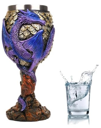 Genérico Copa De Vino De Dragón, Cáliz De Vino | Cáliz De Vino De Dragones Medievales Acero Inoxidable,Copas Medievales Creativas Y Multiusos Para Beber O Reunirse A Diario.