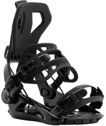 Snowboardbindning helt inslagen EVA-bakpanel 3D-stötdämpande och bekväm bas (svart, L (42-46))