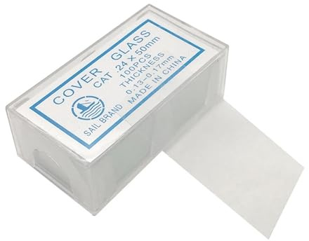 100 STK 24x50 mm Mikroskop Glasobjektglas Lock Slips Blanka objektglas Mikroskoptillbehör 0,13-0,17 Tjocklek
