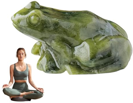 Natural Crystal Raw Stone Frog Carving Piece, Desk Charm, 4x5x2cm, Small Frọg Figurine, Frog Jade Statue, Versatile Home Decor, For Bedroom Christmas Meditation Decoration