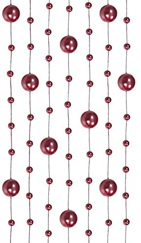 Wadoy Perlengirlanden rot bordeaux weinrot 5 Stück á 1,3m Tischdeko Hochzeit Taufe Weihnachten