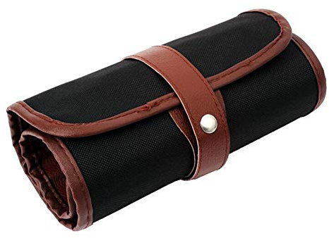 1 Piece 60 Slot Canvas Pencil Roll Case Pencil Wrap Case Roll up Pouch Pen Wrap Organizer Roll Up Pencil Holder Charcoal Pencils Rolling Pouch for Painter Artist Black, Black, 60 slot, Modern