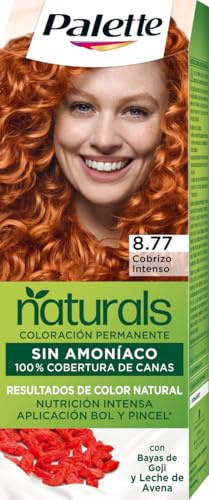 Schwarzkopf Palette Naturals - Tinte 8.77 Cobrizo Intenso - Coloración Permanente Sin Amoníaco- Resultados de Color Natural (Pack de 5)
