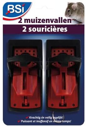 BSI - Pièges A Souris - Tapettes - en Plastique - Réutilisables - Lot De 2 - pour La Maison comme Autour, Noir