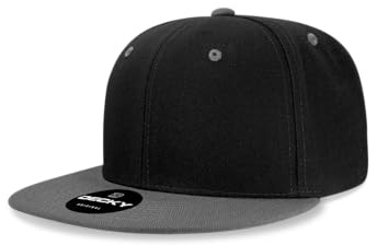 DECKY 7011-BLKCHA Youth Snapback Caps; Black & Charcoal