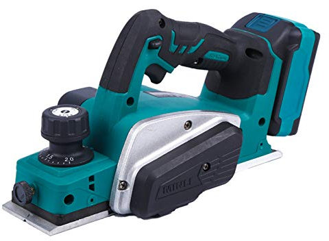 GMtes Rabot électrique à Batterie, Rabot sans Fil 18 V 3-1/4 Pouces, Profondeur de Coupe maximale de 2 mm (Comprend Une Batterie au Lithium Rechargeable de 4,0 Ah et Un Chargeur),2 Battery