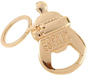 ARFUKA Stainless Steel Bottle Opener Keyring for Beer, Soda & Beverages - Compact Baby Bottle Pendant Keychain Opener Tool, Practical for Men and Women Gold
