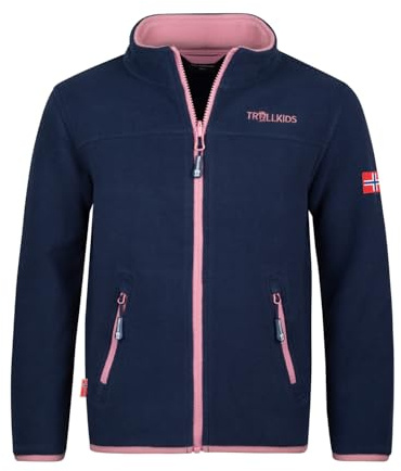 Trollkids Girls Oppdal Jacket XT 140, Navy/Mauve