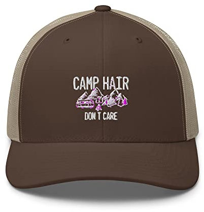 Gorra de camionero humorística para botas, tienda de campaña, sitio de campamento, entusiasta de la aventura, novedad, bosque, senderismo, errante, amante de la aventura, marrón/caqui., talla única