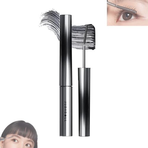 Judy Doll Mascara, Judydoll 3D Curling Wimperneisen-Mascara, borstenlose Mascara, waschbare extra schlanke Metall-Mascara, Curling & Voluminous Mascara (Precision Black)