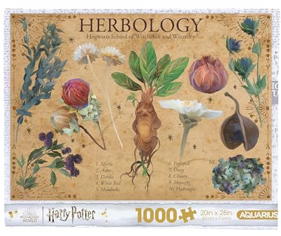 Aquarius Harry Potter Herbology 1000 Teile Puzzle (1000 Teile Puzzle) – blendfrei – präzise Passform – Offiziell Lizenziertes Harry-Potter-Merchandise-Produkt und Sammlerstücke – 50,8 x 71,1 cm