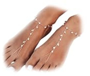 Riymusry 1Pair Summer Rhinestone Barefoot Sandals Foot Chain Jewelry Rhinestone Anklet Bracelet Crystal Toe Ring Anklets Bridal Foot Chain Jewelry for Women