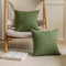 Home Brilliant Green Cushions 45cm x 45cm Set of 2, Cotton Linen Cushion Covers 18x18 for Sofa Bed Chair, Square Pillowcases, 45x45 cm, Green