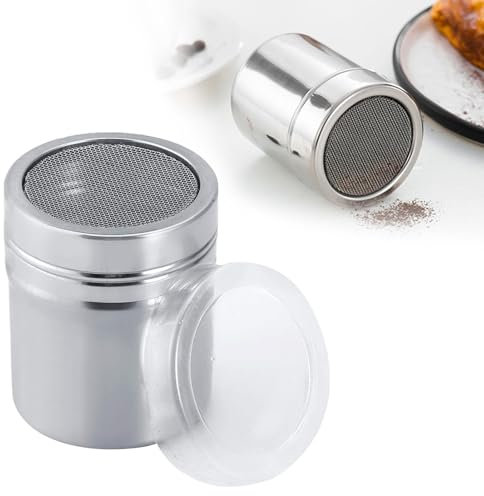 SOGHO Spandicacao in acciaio inox, spargicacao, spargitore per cappuccino, caffè e cacao con coperchio a maglia fine, per cioccolata calda