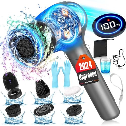 Electric Cleaning Brush, 9-in-1 Efficient And 2-speed Electric Spin Scrubber with USB Charging, Electric Scrubbing Brush for Bathrooms, Home, Tiles And Floors