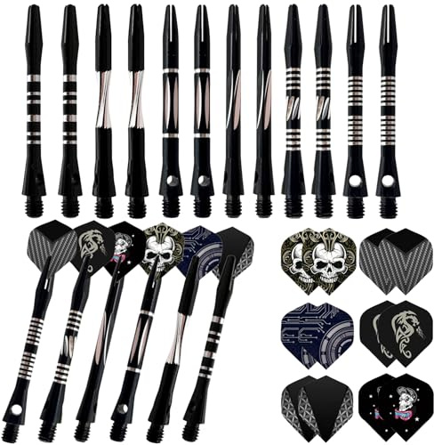 Gdrghe Dart Shafts Aluminum Kit 2BA Thread Metal Dart Stems Accessories Harrow Stems Dart Accessories Set for Darts Sports-36 Pack