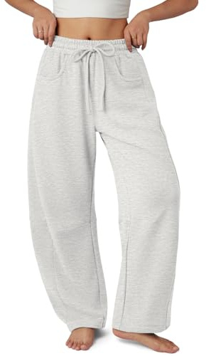 ATHMILE Barrel Sweatpants Women Wide Leg Baggy Lounge Casual Pants
