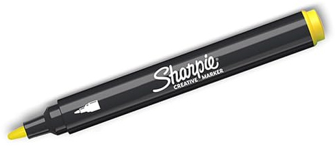 Sharpie Acrylic Marker Yellow – Bullet Tip – Water-Based Marker for Glass, Cards, Planners & Journaling