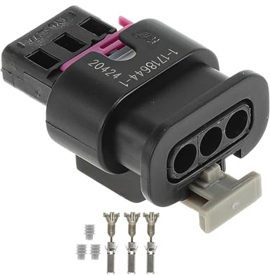 INFINAUTO 1 Set 3 Pin Parking Sensor​ Connector Plug for Volkswagen Female Adapter Terminal Housing Plug Connector No.4F0973703