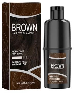 Braunes Haarfärbe Shampoo, Natürliche Brauntöne, Lang Anhaltende Farbschutz, Gleichmäßige Grauhaar-Abdeckung, Belebt Und Verjüngt Das Haar, Einfach Auszuspülen, Für Natürliche Und Warme Brauntöne
