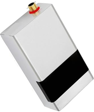 Scaldabagno istantaneo, Mini Scaldabagno Elettrico Senza Serbatoio 4KW Scaldabagno Istantaneo Impermeabile IPx4 For Caldaia Con Telecomando For Bagno Da Cucina(Silver,220 6000w)