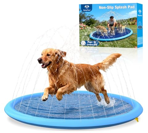 Tappetino resistente per cani, 170,2 cm, spesso, atossico, in PVC, antiscivolo, resistente agli strappi e spruzzatore per cani, piscine per cani resistenti all'usura