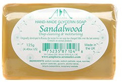 Amphora Aromatics AA Skincare Sandalwood Clear Vegetable Glycerin Soap 125g Single