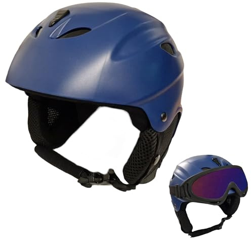 Awe ABS Adult Ski/Snowboard Helmet Matt Blue 58-59.5cm - Goggle Compatible